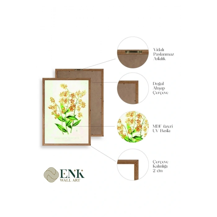 Çiçek Ahşap Çerçeveli Tablo 17 x 23
