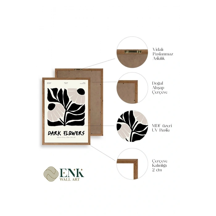 Çiçek Ahşap Çerçeveli Tablo 17 x 23