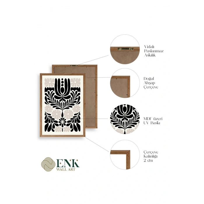 Çiçek Ahşap Çerçeveli Tablo 17 x 23