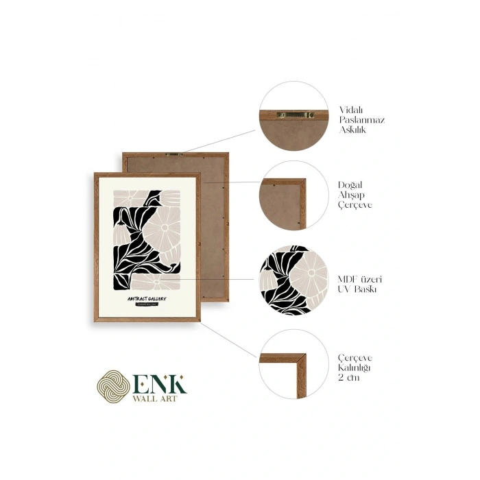 Çiçek Ahşap Çerçeveli Tablo 17 x 23