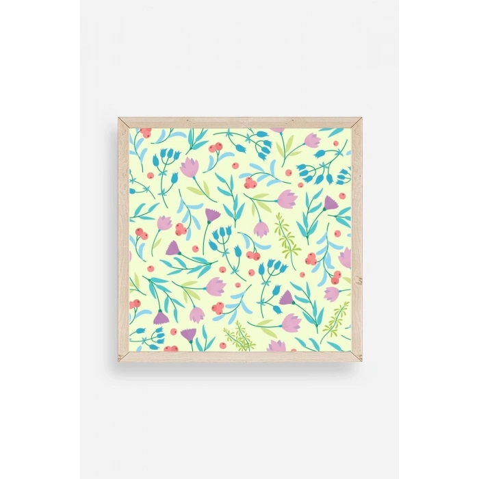 Çiçek Ahşap Çerçeveli Tablo 23 x 23