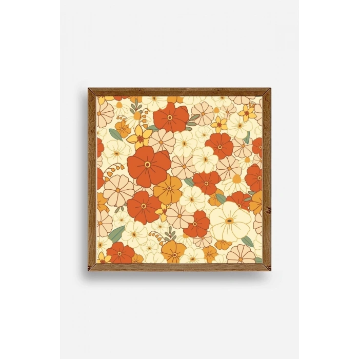 Çiçek Ahşap Çerçeveli Tablo 23 x 23