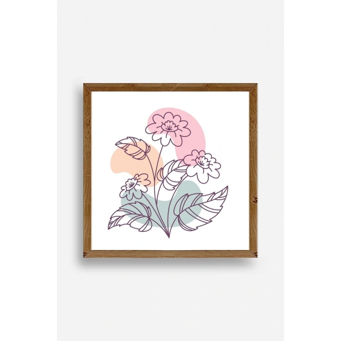 Çiçek Ahşap Çerçeveli Tablo 23 x 23