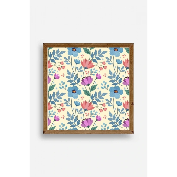 Çiçek Ahşap Çerçeveli Tablo 23 x 23