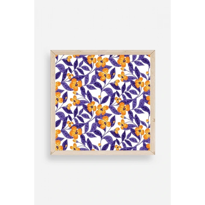Çiçek Ahşap Çerçeveli Tablo 23 x 23