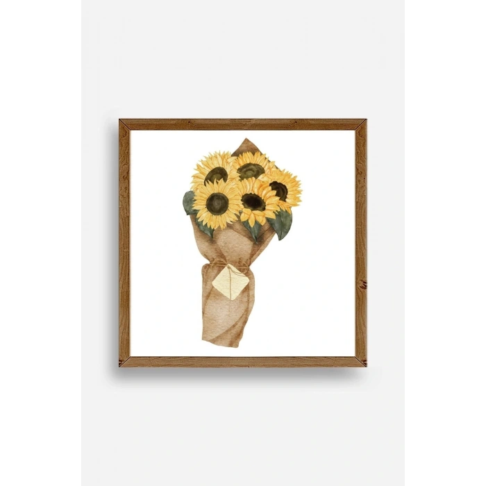 Çiçek Ahşap Çerçeveli Tablo 23 x 23