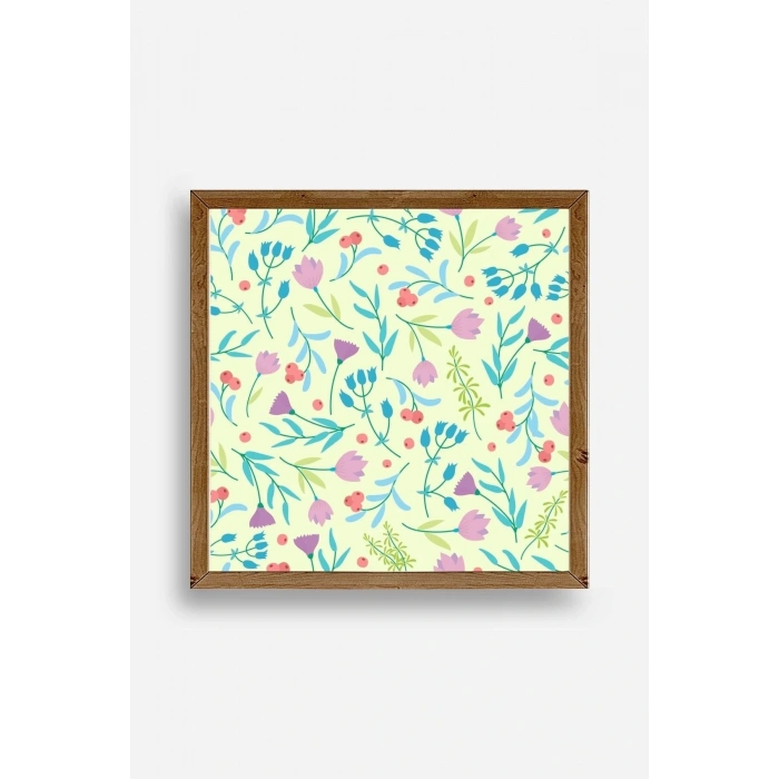 Çiçek Ahşap Çerçeveli Tablo 23 x 23