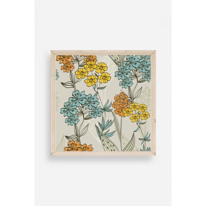 Çiçek Ahşap Çerçeveli Tablo 23 x 23