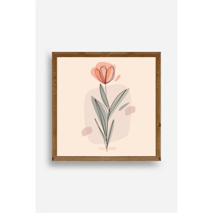 Çiçek Ahşap Çerçeveli Tablo 23 x 23