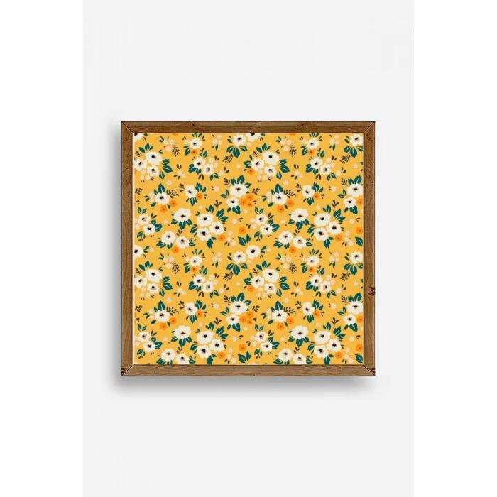 Çiçek Ahşap Çerçeveli Tablo 23 x 23