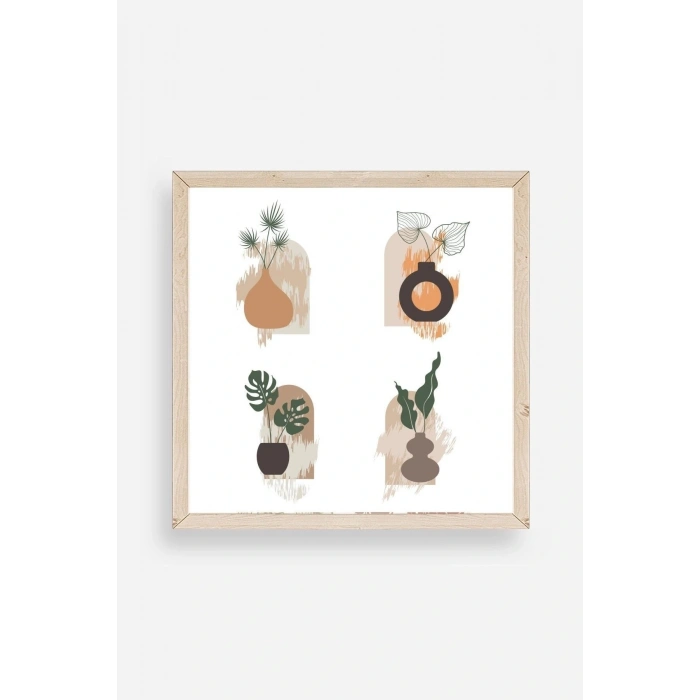 Çiçek Ahşap Çerçeveli Tablo 23 x 23