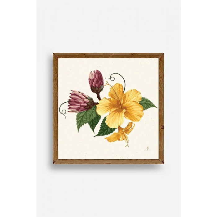 Çiçek Ahşap Çerçeveli Tablo 23 x 23