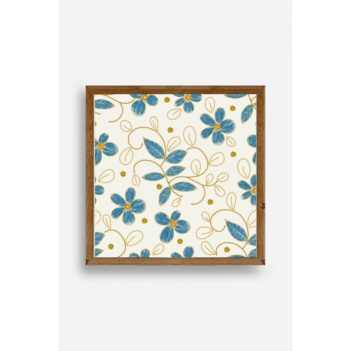 Çiçek Ahşap Çerçeveli Tablo 23 x 23