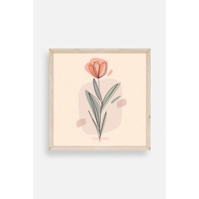 Çiçek Ahşap Çerçeveli Tablo 23 x 23