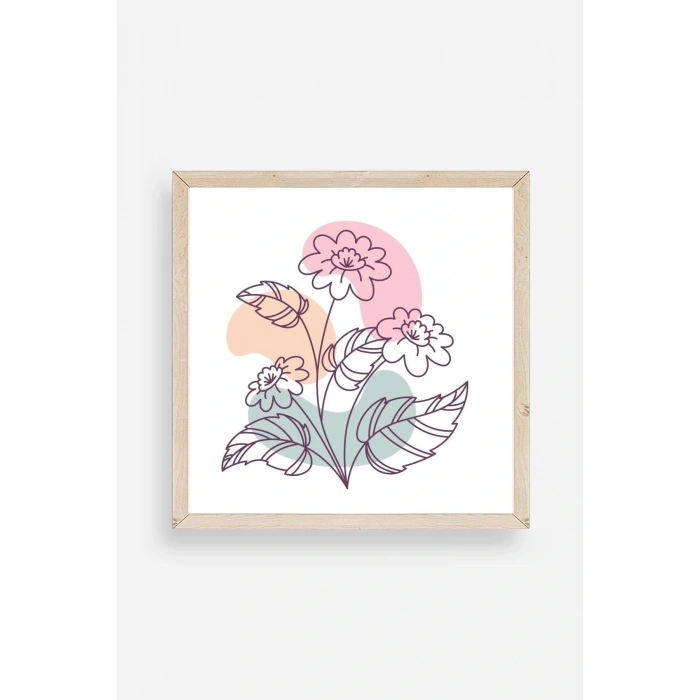 Çiçek Ahşap Çerçeveli Tablo 23 x 23