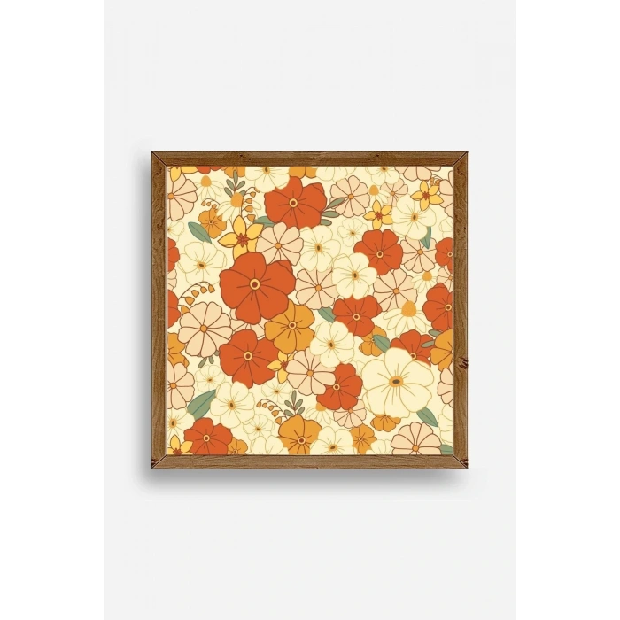 Çiçek Ahşap Çerçeveli Tablo 23 x 23