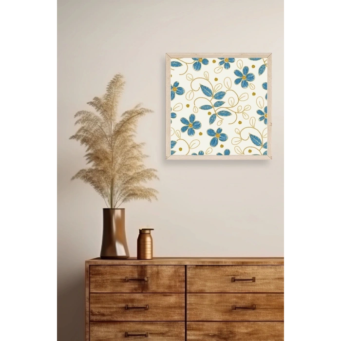 Çiçek Ahşap Çerçeveli Tablo 23 x 23