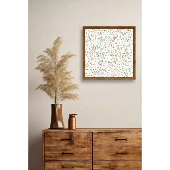 Çiçek Ahşap Çerçeveli Tablo 23 x 23