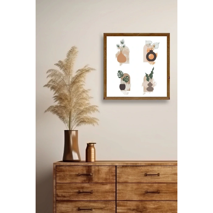 Çiçek Ahşap Çerçeveli Tablo 23 x 23