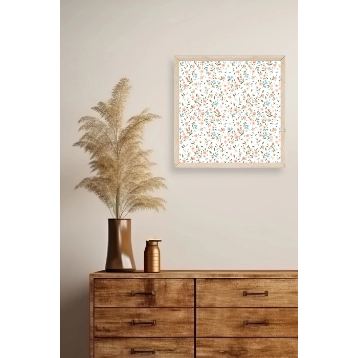 Çiçek Ahşap Çerçeveli Tablo 23 x 23
