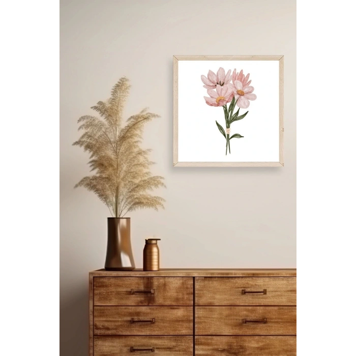 Çiçek Ahşap Çerçeveli Tablo 23 x 23