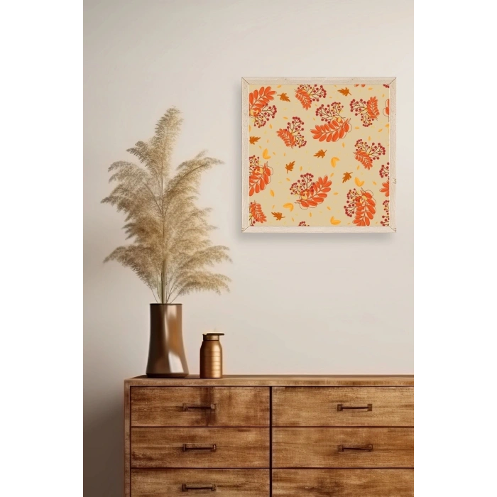 Çiçek Ahşap Çerçeveli Tablo 23 x 23