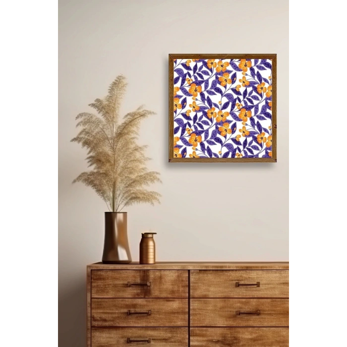 Çiçek Ahşap Çerçeveli Tablo 23 x 23