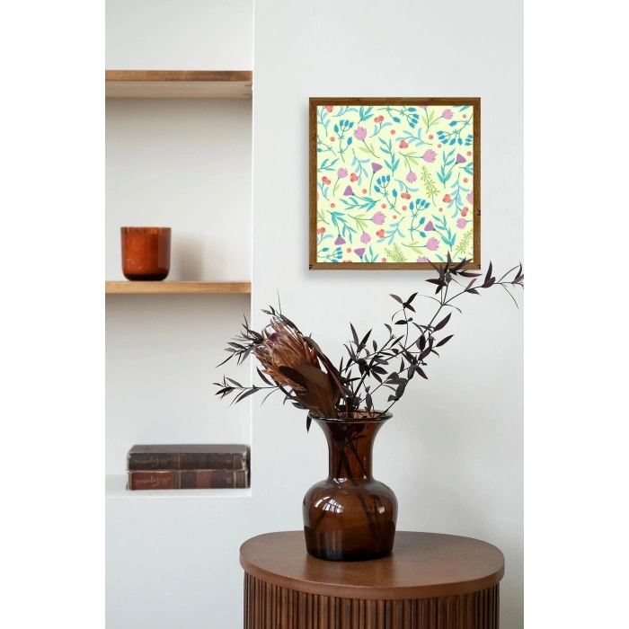 Çiçek Ahşap Çerçeveli Tablo 23 x 23