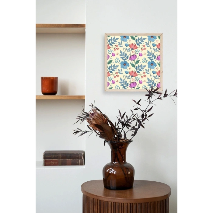 Çiçek Ahşap Çerçeveli Tablo 23 x 23