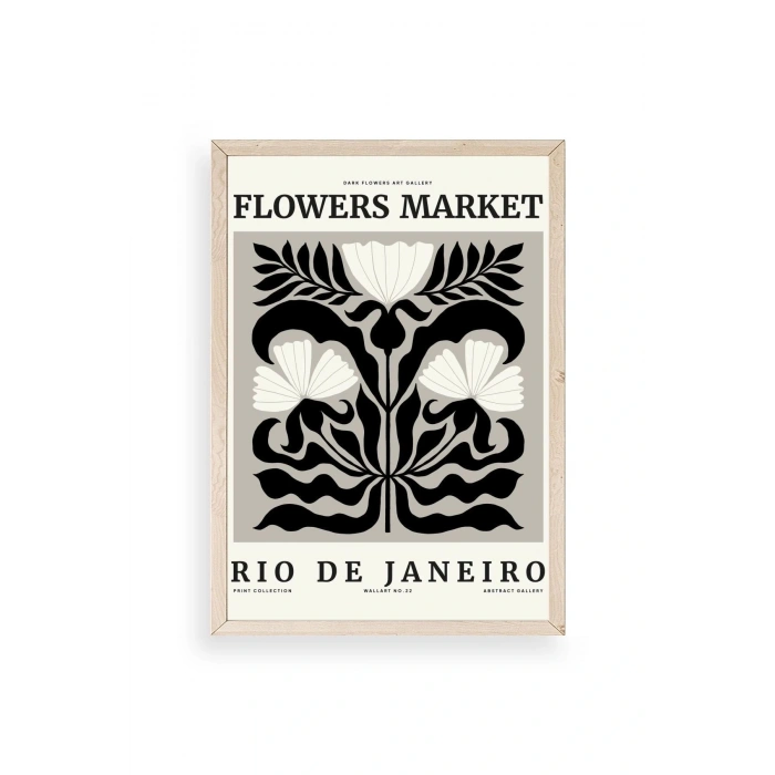 Çiçek Ahşap Çerçeveli Tablo 23 x 30