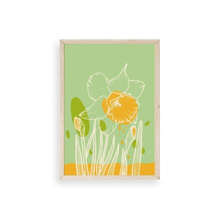 Çiçek Ahşap Çerçeveli Tablo 23 x 30