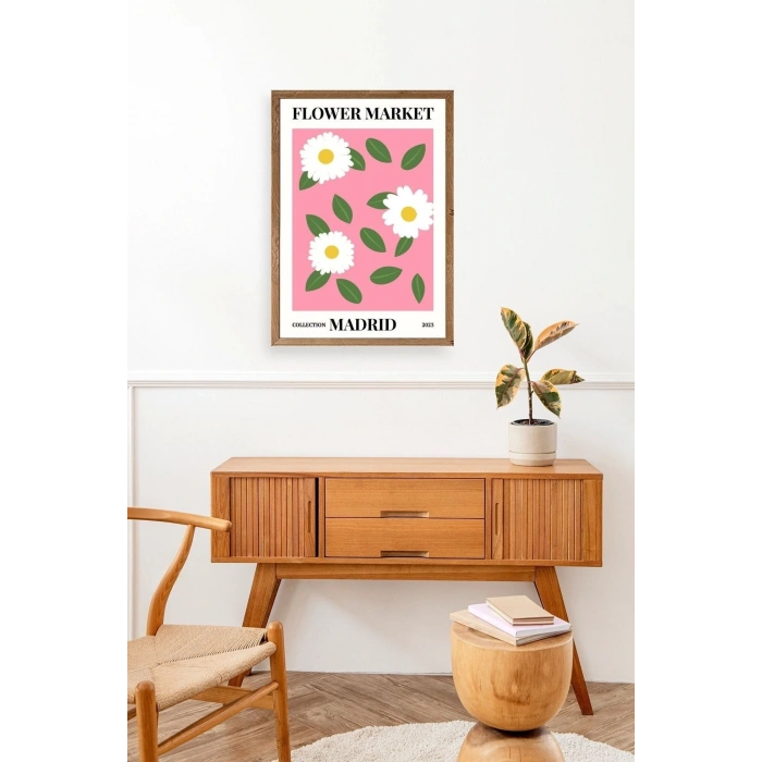 Çiçek Ahşap Çerçeveli Tablo 23 x 30