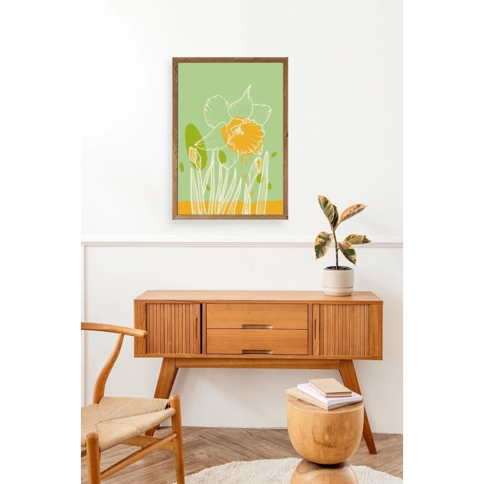 Çiçek Ahşap Çerçeveli Tablo 23 x 30