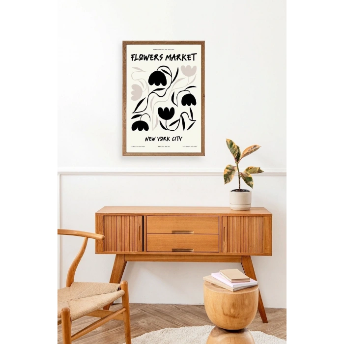 Çiçek Ahşap Çerçeveli Tablo 23 x 30