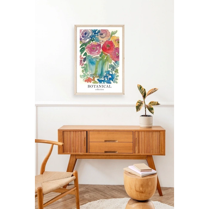 Çiçek Ahşap Çerçeveli Tablo 23 x 30