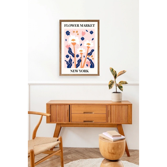 Çiçek Ahşap Çerçeveli Tablo 23 x 30