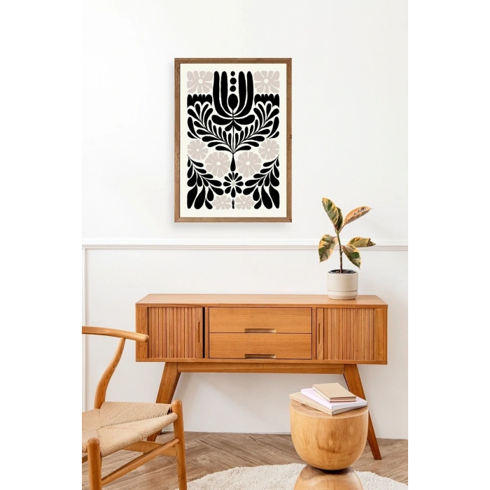 Çiçek Ahşap Çerçeveli Tablo 23 x 30