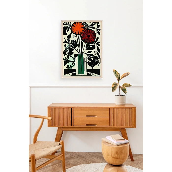 Çiçek Ahşap Çerçeveli Tablo 23 x 30