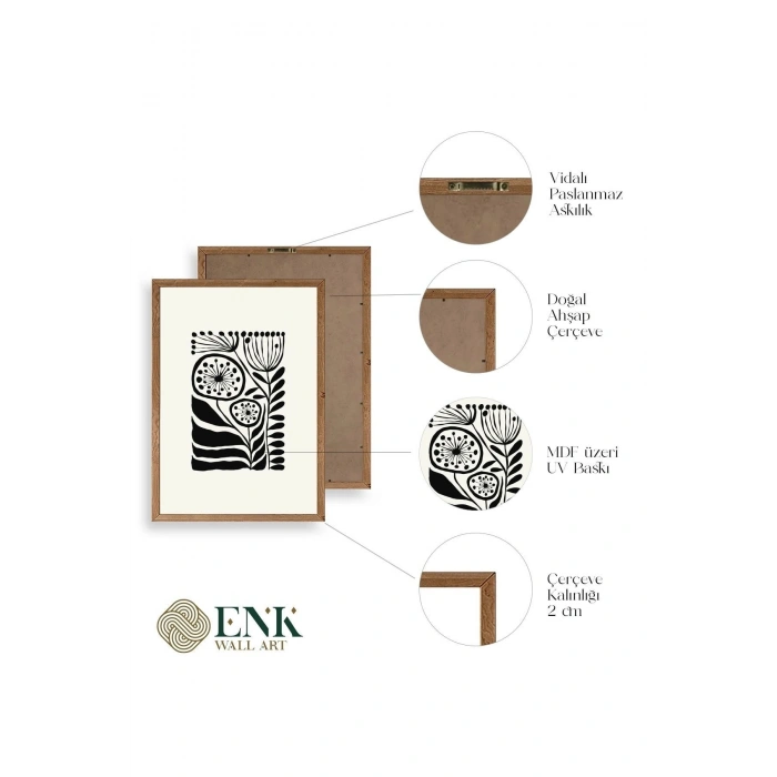 Çiçek Ahşap Çerçeveli Tablo 23 x 30