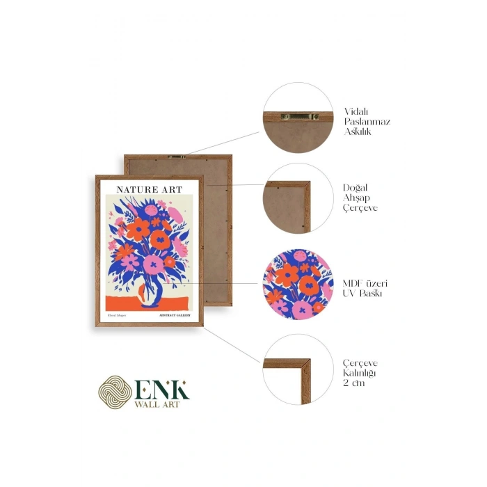 Çiçek Ahşap Çerçeveli Tablo 23 x 30