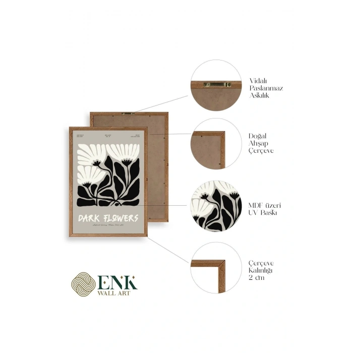 Çiçek Ahşap Çerçeveli Tablo 23 x 30