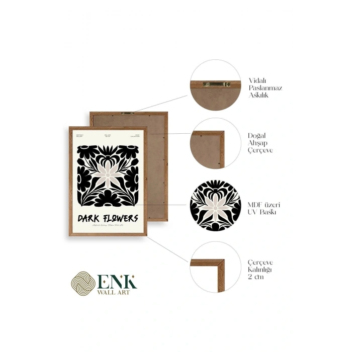 Çiçek Ahşap Çerçeveli Tablo 23 x 30