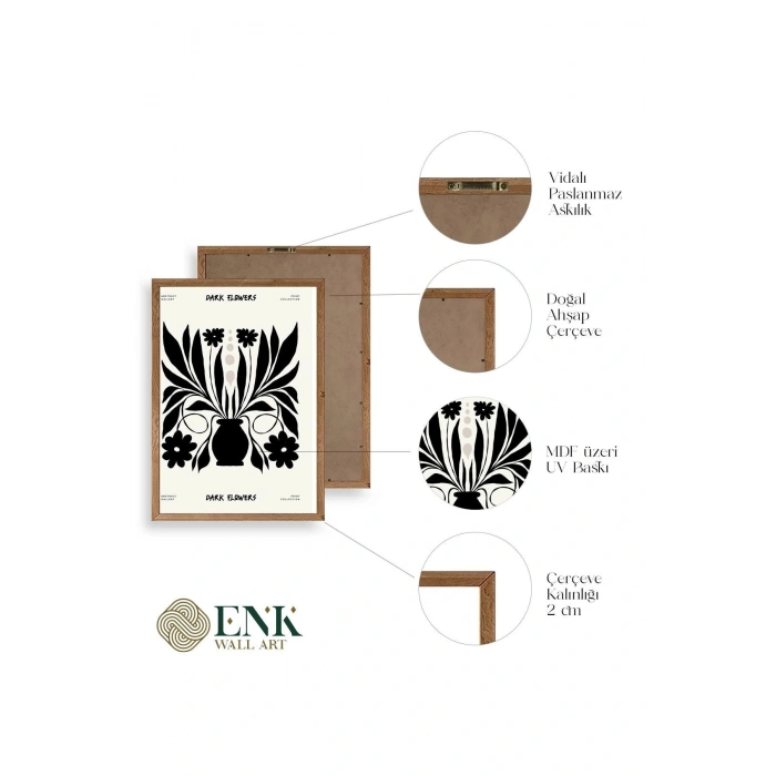 Çiçek Ahşap Çerçeveli Tablo 23 x 30