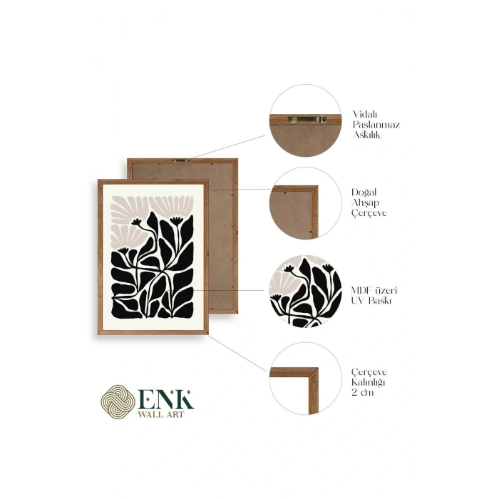 Çiçek Ahşap Çerçeveli Tablo 23 x 30