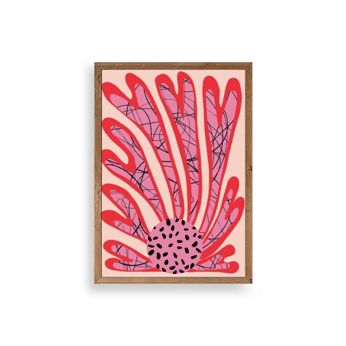 Çiçek Ahşap Çerçeveli Tablo 30 x 42