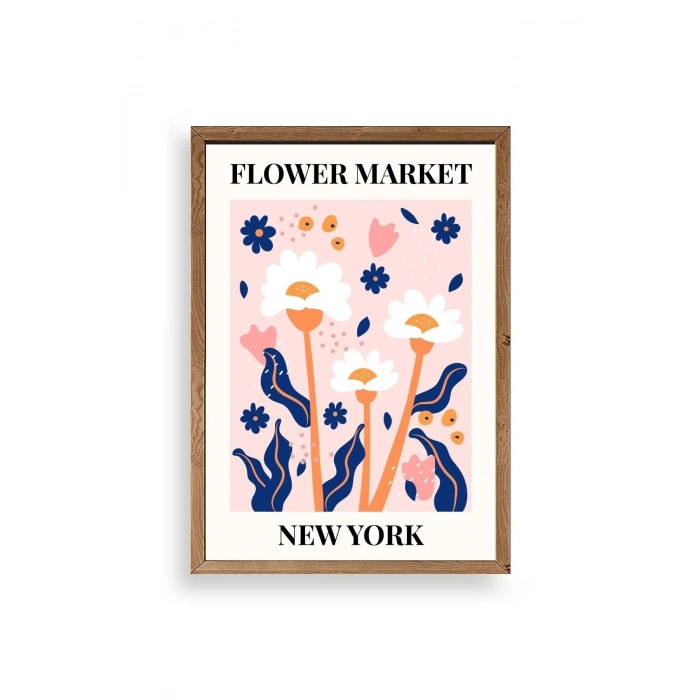 Çiçek Ahşap Çerçeveli Tablo 30 x 42