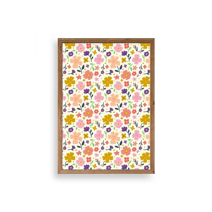 Çiçek Ahşap Çerçeveli Tablo 30 x 42
