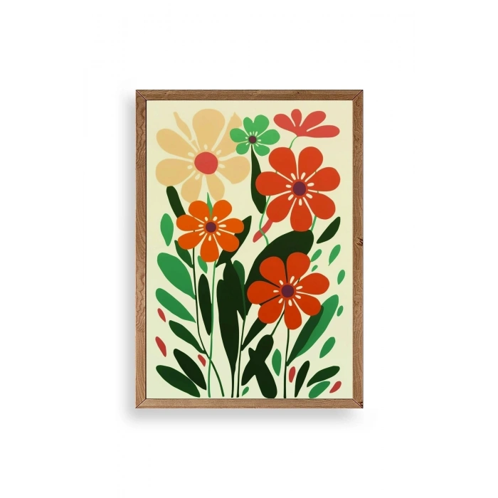 Çiçek Ahşap Çerçeveli Tablo 30 x 42