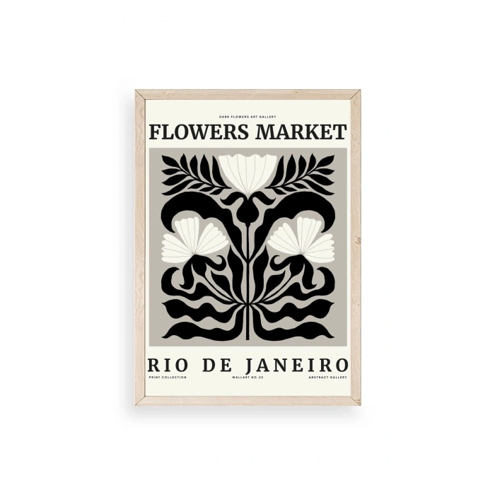 Çiçek Ahşap Çerçeveli Tablo 30 x 42