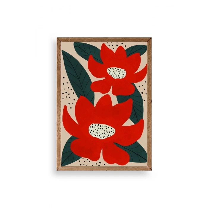 Çiçek Ahşap Çerçeveli Tablo 30 x 42